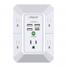 QINLIANF 5 Outlet Extender with 4 USB Charging Ports