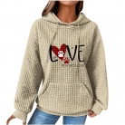 Waffle Knit Christmas Hooded Sweatshirts for Women